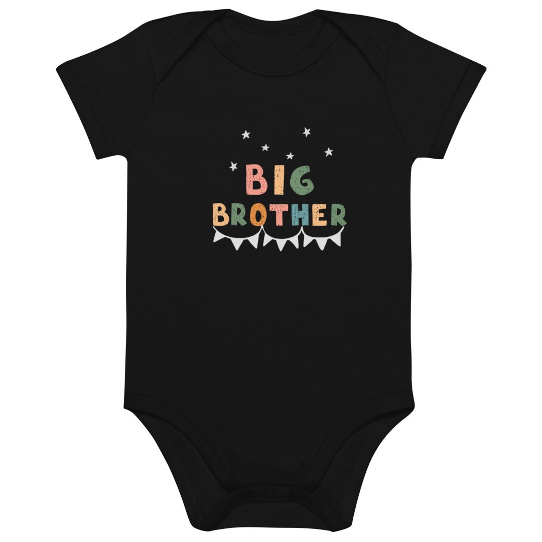 organic cotton baby bodysuit black front 63b80bb6711fa