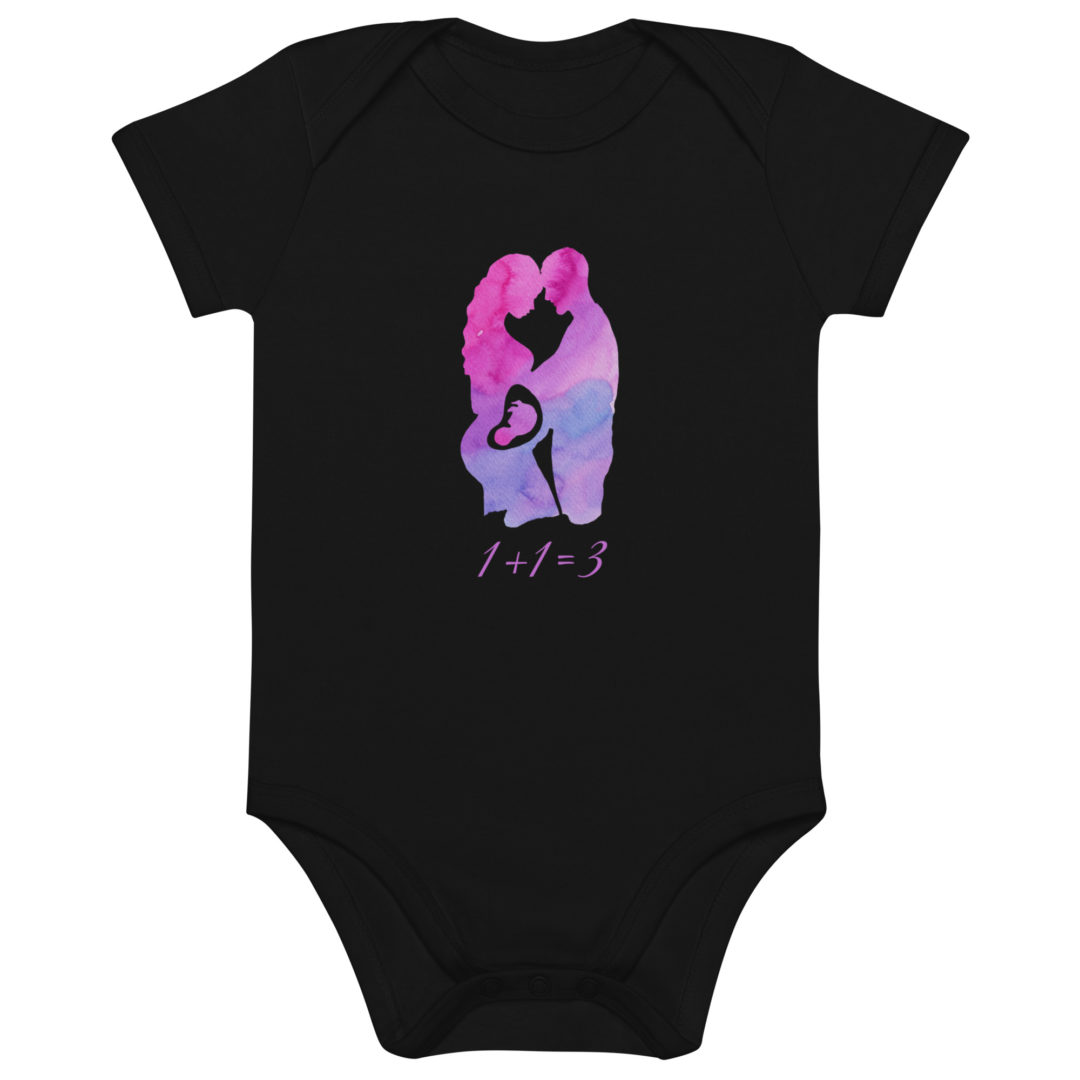 organic cotton baby bodysuit black front 63cbb98512b61