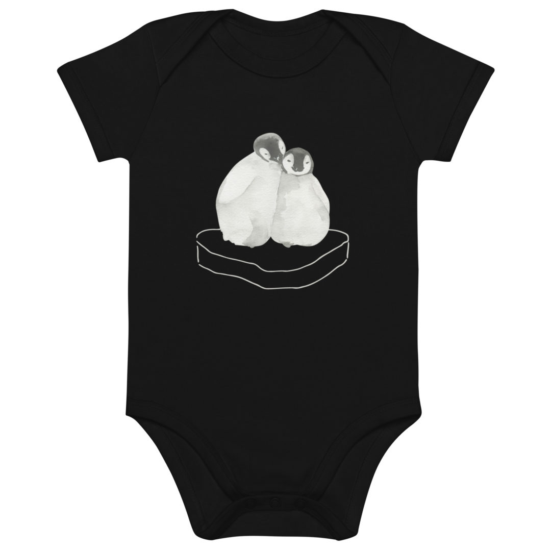 organic cotton baby bodysuit black front 63cbf949419f6