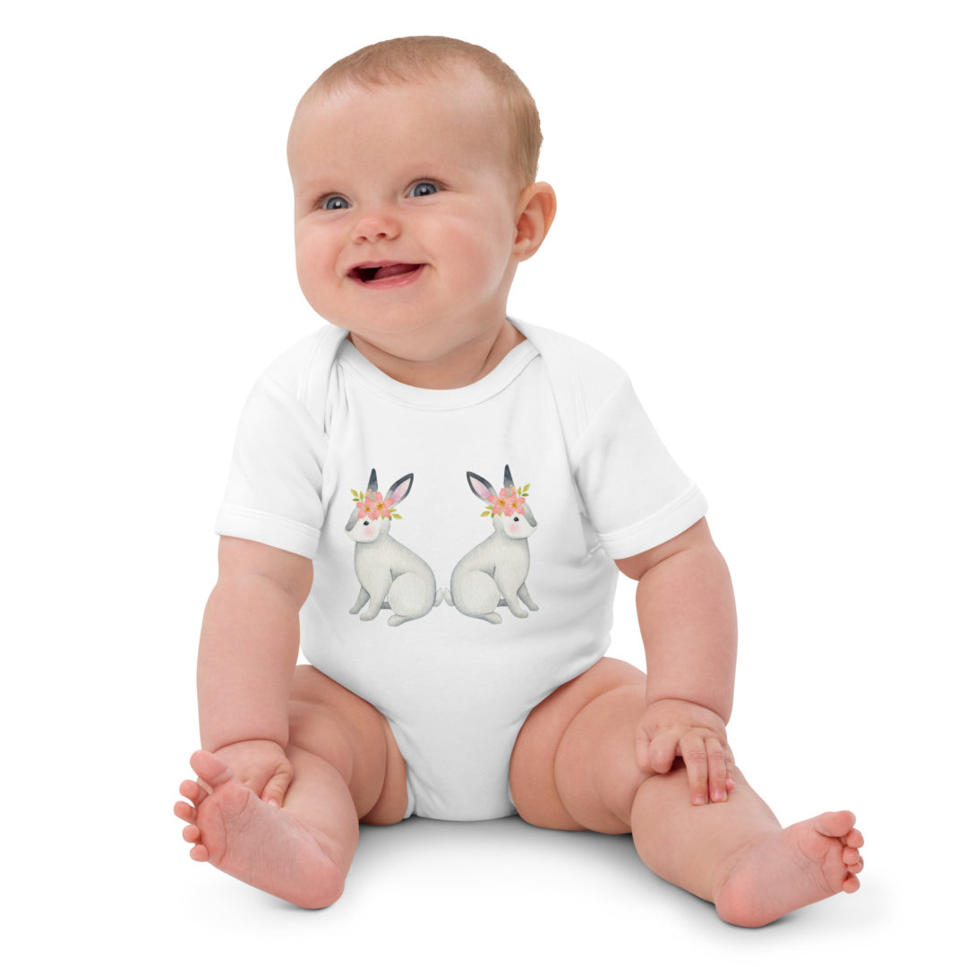 organic cotton baby bodysuit white front 63cbc02c56017