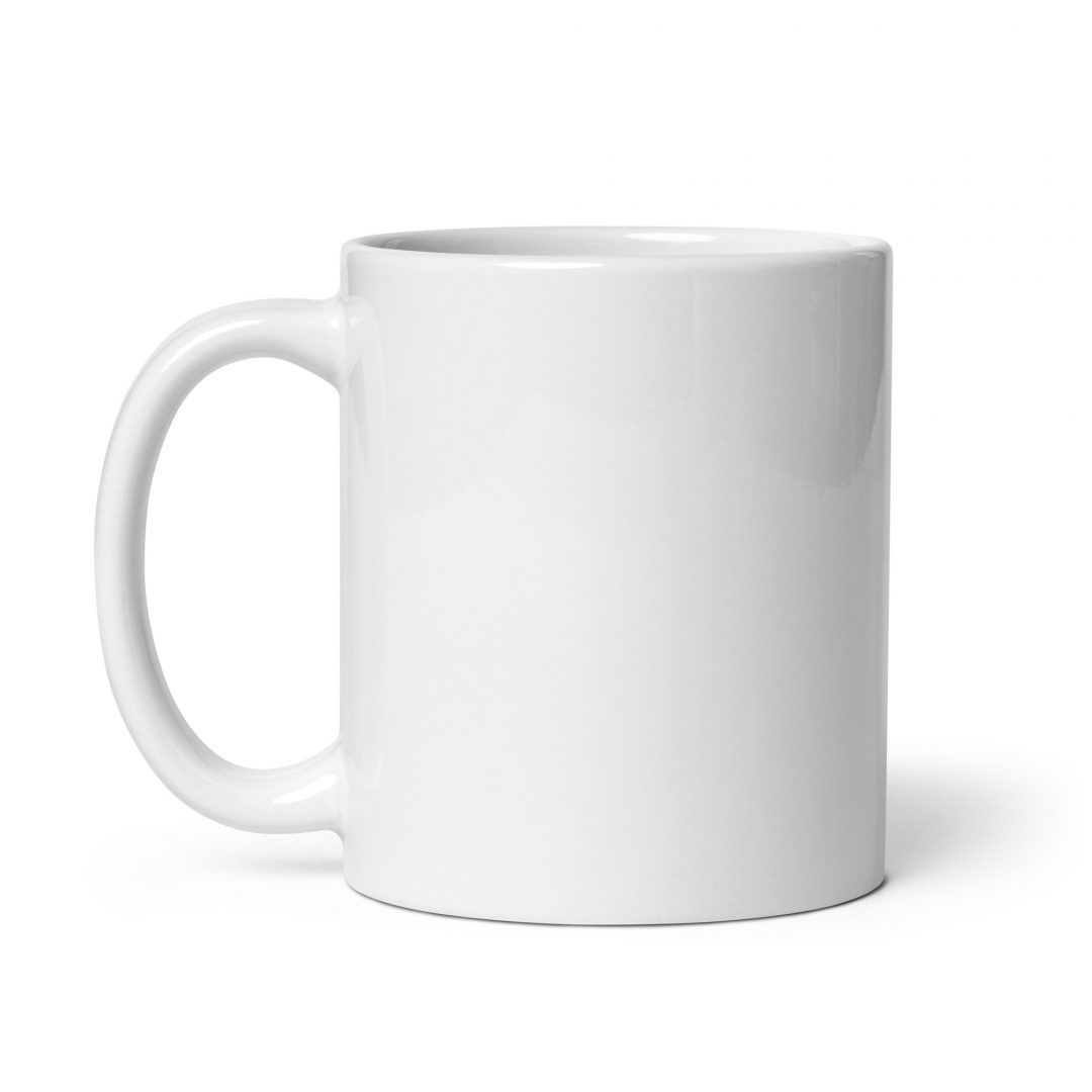 white glossy mug 11oz handle on left 63b81e398aa2d